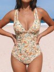 CUPSHE Women's Deep V One Piece Swimsuit - Floral