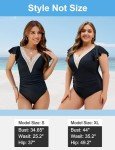 Blooming Jelly Women's Vintage Ruffle Tummy Control Swimsuit