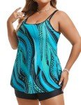 Hanna Nikole Plus Size Tummy Control Swim Top