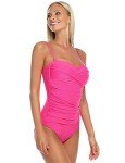 Neon Rose Tummy Control Strapless One-Piece Swimsuit