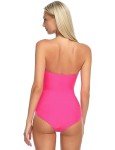 Neon Rose Tummy Control Strapless One-Piece Swimsuit