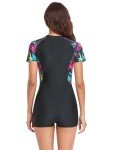 AUBIG Women's Short Sleeve Protective Surf Swimsuit
