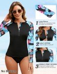 Blue Floral Women's Long Sleeve Swim Shirt