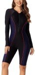 FEOYA Women's Long Sleeve Zip Up Swimsuit