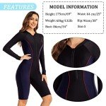 FEOYA Women's Long Sleeve Zip Up Swimsuit