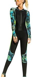 FEOYA Women's Quick Dry Long Sleeve Swimsuit