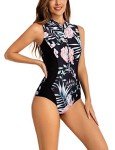 Women's Sleeveless Printed Surfing Wetsuit with Zipper