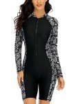 Halcurt Women's Boyleg Rashguard Swimsuit - X-Large