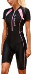 FEOYA Women's Zip Up One Piece Swim Suit