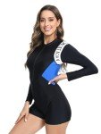 Long Sleeve Tummy Control Women's One Piece Swimsuit