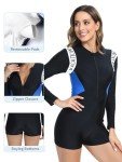 Long Sleeve Tummy Control Women's One Piece Swimsuit