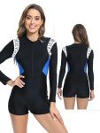 Long Sleeve Tummy Control Women's One Piece Swimsuit