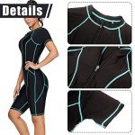 FEOYA Women's Printed Short Sleeve Swim Shirt