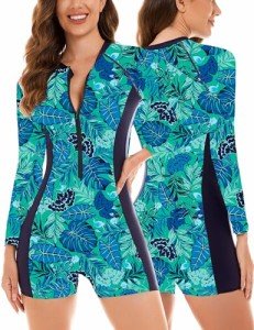 Women's Long Sleeve UV Protection One-Piece Swimsuit