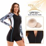 Women's Long Sleeve One Piece Swimwear with UPF 50+