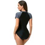 OBEEII Women's Floral Short Sleeve Swimsuit