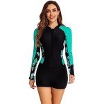 Women's Long Sleeve Zippered Swimsuit – UV Protection