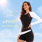 Women's Long Sleeve Boyleg Rash Guard Swimsuit