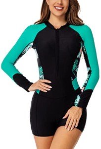 Women's Long Sleeve Boyleg Rashguard Swimsuit
