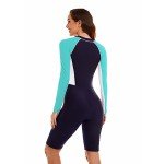 Long Sleeve Women's One Piece Swimsuit with Rash Guard