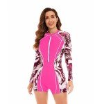 Women's Long Sleeve Rash Guard One-Piece Swimsuit