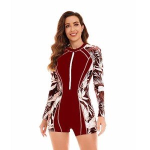 Women's Long Sleeve Rash Guard One Piece Swimsuit