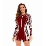 Women's Long Sleeve Rash Guard One Piece Swimsuit