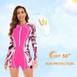 Women's Long Sleeve Rash Guard One-Piece Swimsuit