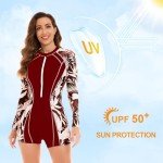 Women's Long Sleeve Rash Guard One Piece Swimsuit