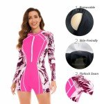 Women's Long Sleeve Rash Guard One-Piece Swimsuit