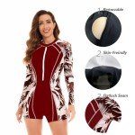 Women's Long Sleeve Rash Guard One Piece Swimsuit