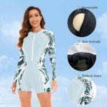 Long Sleeve Womens Rash Guard One Piece Swimsuit