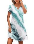 Hotouch Women's Tie Dye Mini Dress with Pockets