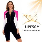 Women's Long Sleeve One Piece Swimsuit - UPF 50+