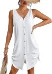 Bsubseach Women's Sleeveless Beach Coverup Dress – White