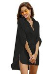 Ekouaer Women's V-Neck Swimwear Cover-Up Shirt