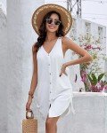 Bsubseach Women's Sleeveless Beach Coverup Dress – White