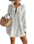 Eddoyee Women's Oversized Cotton Linen Beach Cover Up