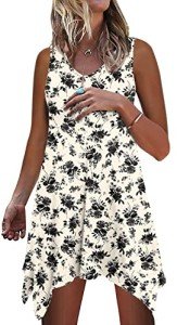 POPYOUNG Women's Beach Cover-Up Dress, Kawasaki's Rose