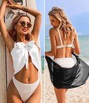 Ekouaer Women’s Sheer Beach Sarongs - Black & White