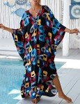 Bsubseach Plus Size Color Block Beach Cover-Up