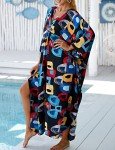 Bsubseach Plus Size Color Block Beach Cover-Up