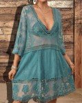 Stylish Lace V Neck Beach Cover Up Dress