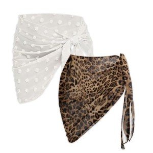2-Pack Women's Short Beach Sarong Cover-Ups