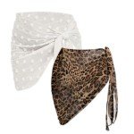 2-Pack Women's Short Beach Sarong Cover-Ups