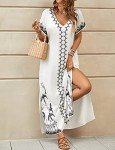 Bsubseach Women's Embroidered Beach Kaftan Coverup