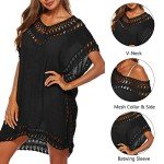Black Crochet Chiffon Beach Cover-Up for Women