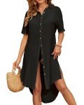 Bsubseach Women's Button Down Beach Cover-Up Dress