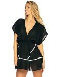 Women's Black Chiffon Beach Cover-Up Dress