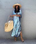 Light Blue Plus Size Women’s Beach Kaftan Dress